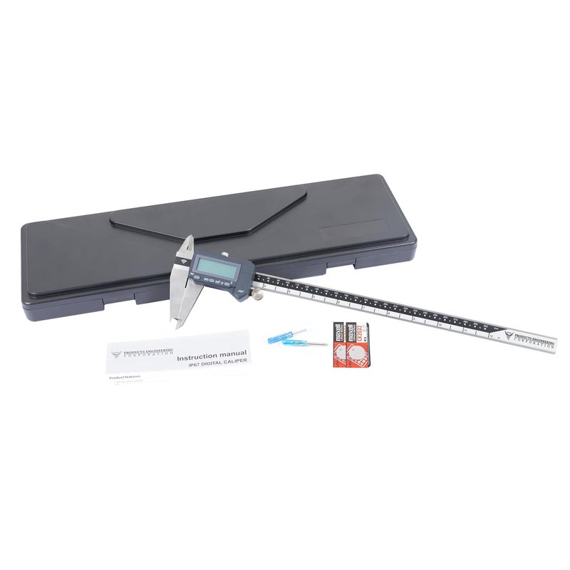 PEC TOOLS Bluetooth Digital Caliper, 12 Inch/300mm Industrial-Grade Stainless Steel Caliper, IP67 Waterproof & Oil-Resistant, Auto Power-Off, Inch/MM/Fraction Modes, Wireless Data Transfer - Image 1